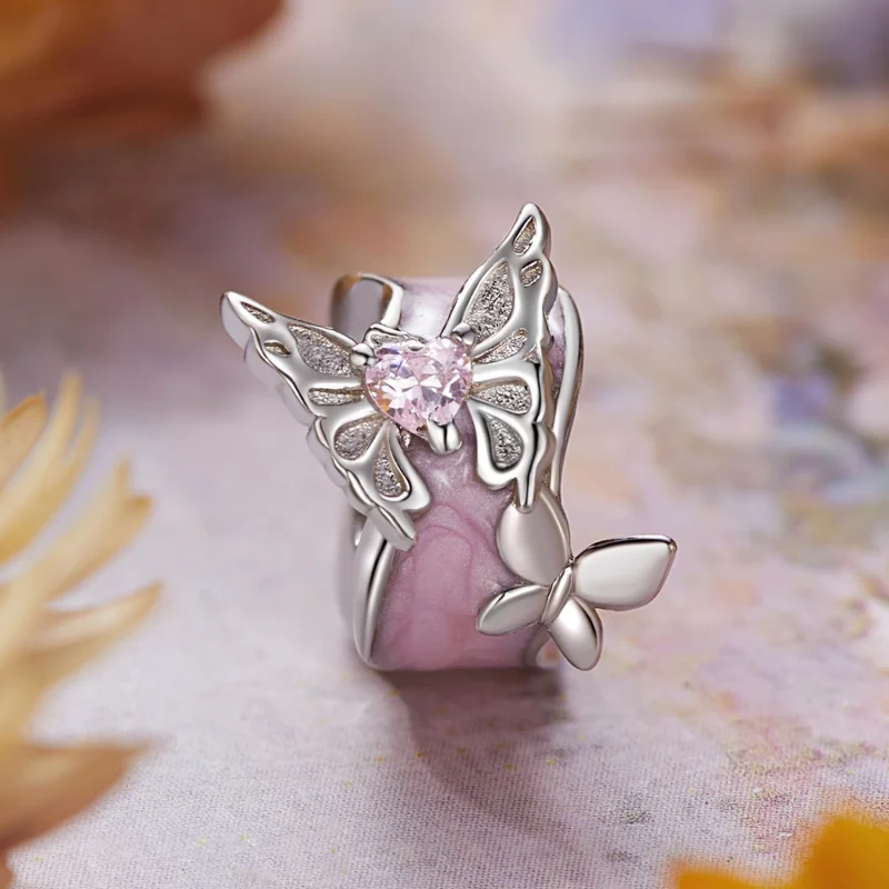(obrázek pro) Silikonové vymezovací korálky PANDORA Style Monet Butterfly - BSC991 - Zobrazit 2