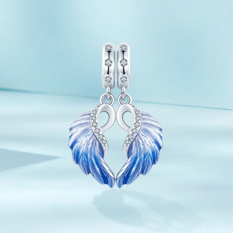 (obrázek pro) Dvojitý přívěsek ve stylu PANDORA Blue Wings - SCC2781 - Zobrazit 2