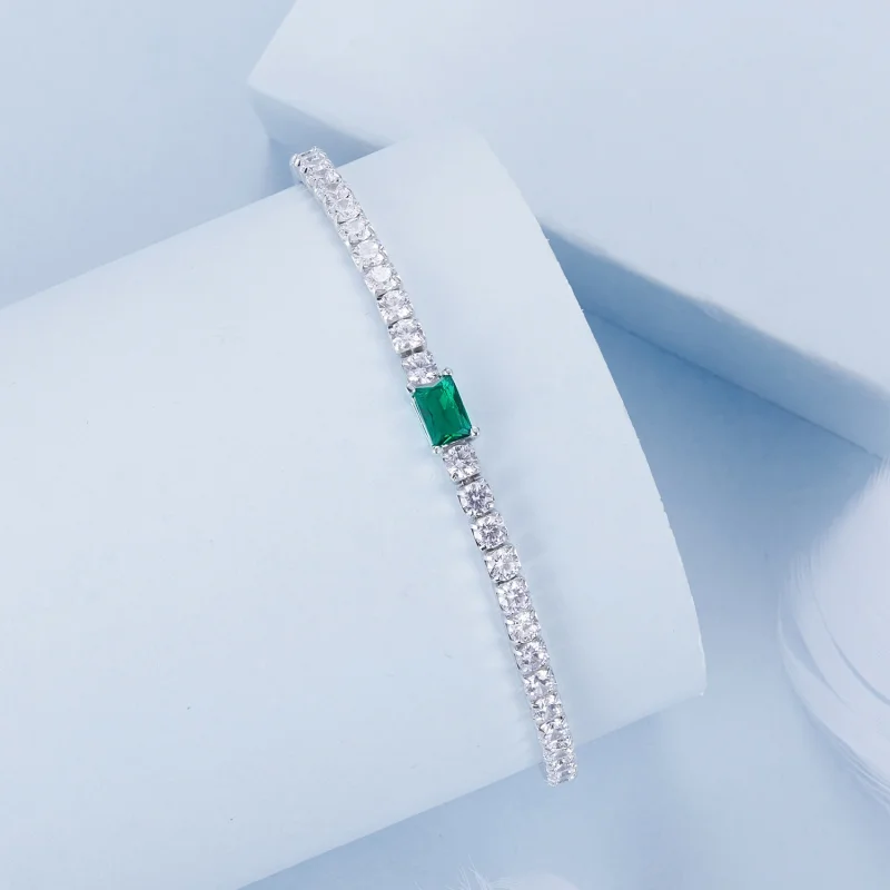 (obrázek pro) Elegantní smaragdový náramek ve stylu PANDORA - BSB179 - Zobrazit 2