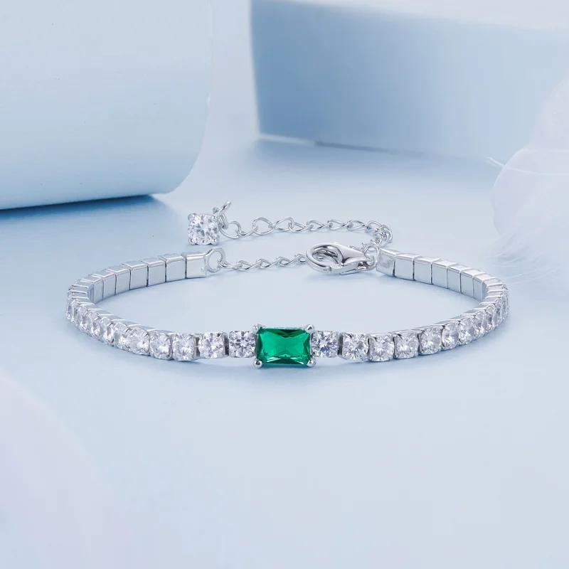 (obrázek pro) Elegantní smaragdový náramek ve stylu PANDORA - BSB179 - Zobrazit 3