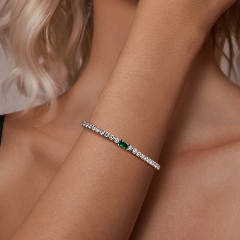(obrázek pro) Elegantní smaragdový náramek ve stylu PANDORA - BSB179 - Zobrazit 5