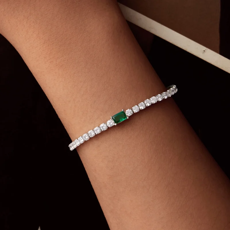 (obrázek pro) Elegantní smaragdový náramek ve stylu PANDORA - BSB179 - Zobrazit 8