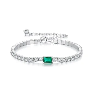 (obrázek pro) Elegantní smaragdový náramek ve stylu PANDORA - BSB179