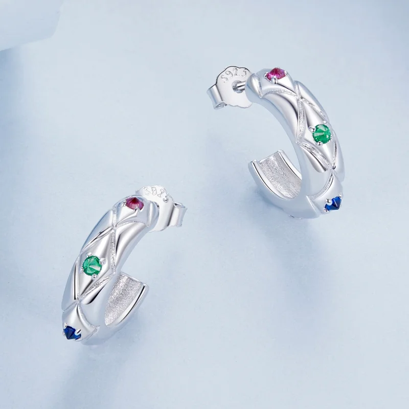 (obrázek pro) Náušnice PANDORA Style Vintage s diamantovým vzorem - BSE1032 - Zobrazit 3