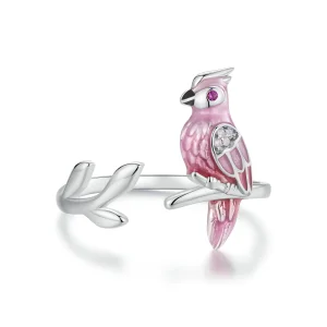 (obrázek pro) Otevřený kroužek PANDORA Style Pink Parrot - BSR551-E