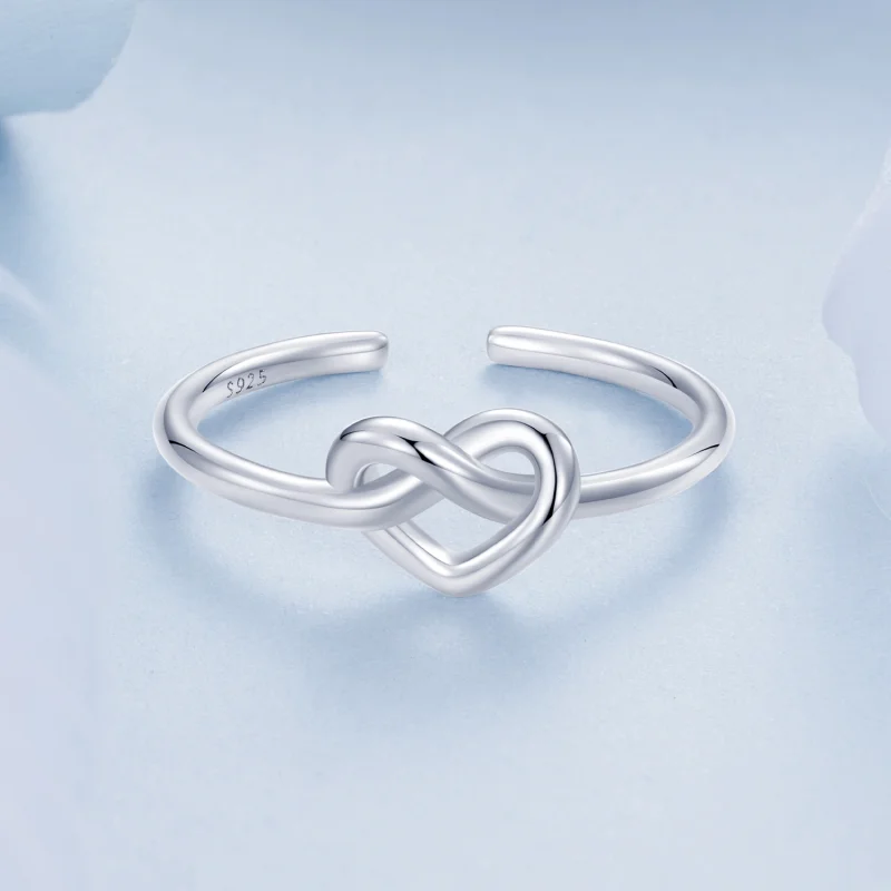 (obrázek pro) Otevřený kroužek Tangled Heart ve stylu PANDORA - BSR565-E - Zobrazit 3