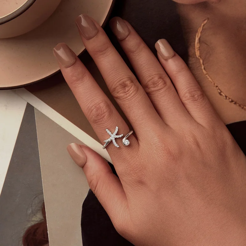 (obrázek pro) Otevřený prsten hvězdice ve stylu PANDORA - BSR560-E - Zobrazit 4
