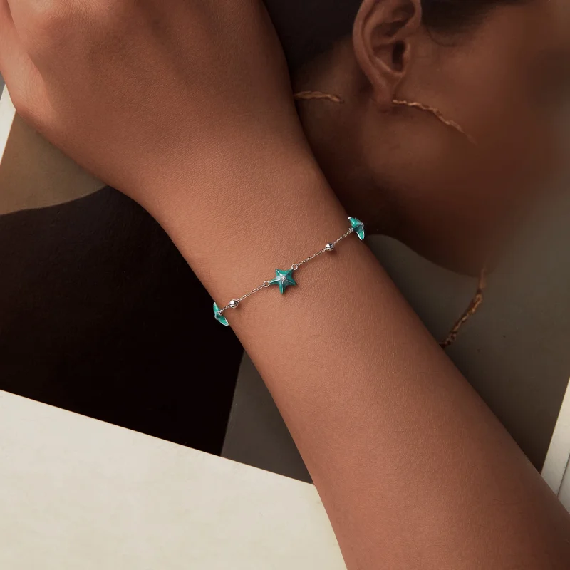 (obrázek pro) PANDORA Styl Starfish Teal náramek - SCB276 - Zobrazit 4