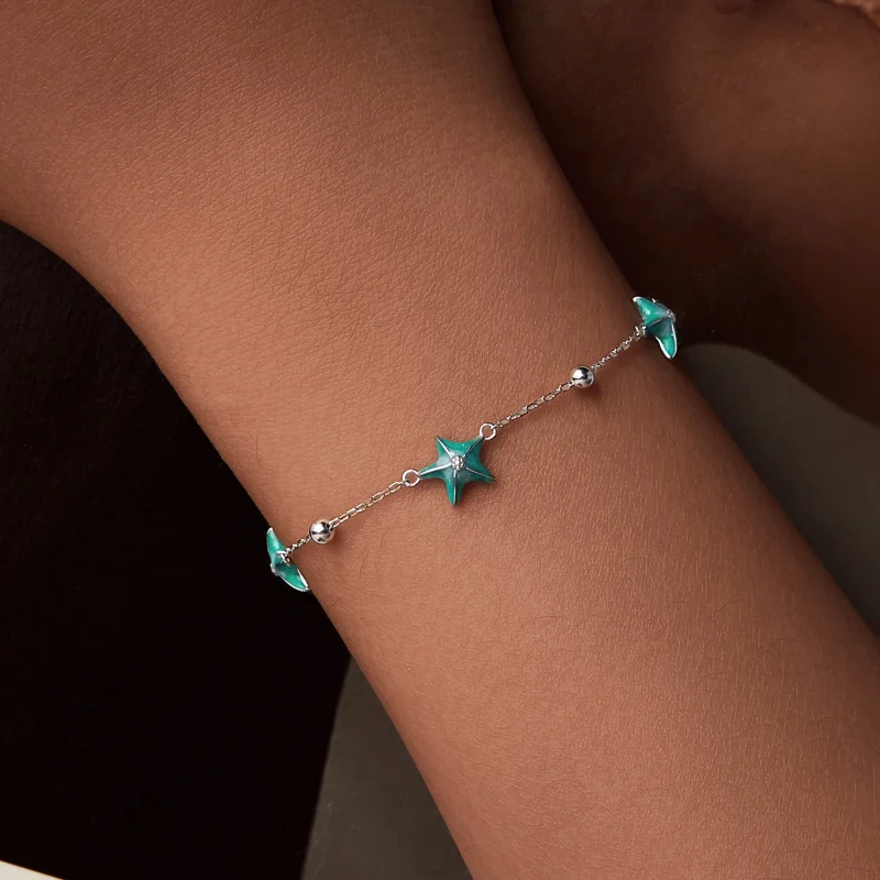 (obrázek pro) PANDORA Styl Starfish Teal náramek - SCB276 - Zobrazit 7