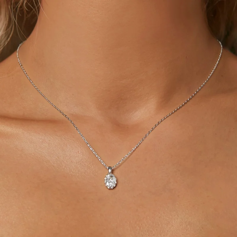 (obrázek pro) PANDORA Style Brilliant Beauty 1ct moissanite náhrdelník (s jedním certifikátem) - Zobrazit 5