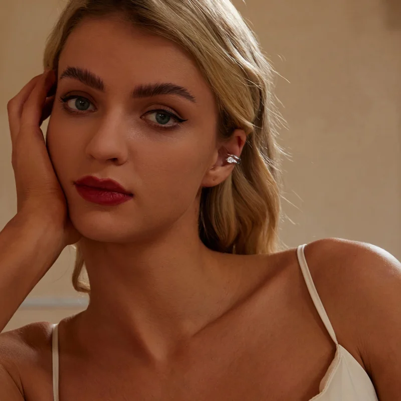 (obrázek pro) PANDORA Style Double Moissanite Ear Cuff (s jedním certifikátem) - MSE058 - Zobrazit 7