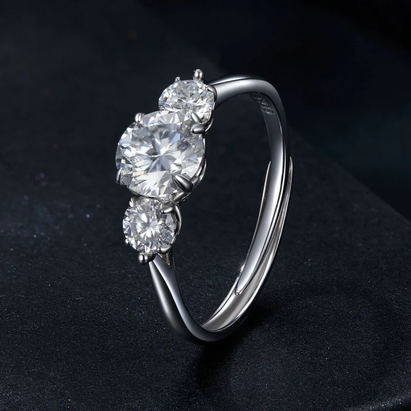 (obrázek pro) PANDORA Style Romantic 1ct Moissanite prsten (s jedním certifikátem) - MSR051-E - Zobrazit 2
