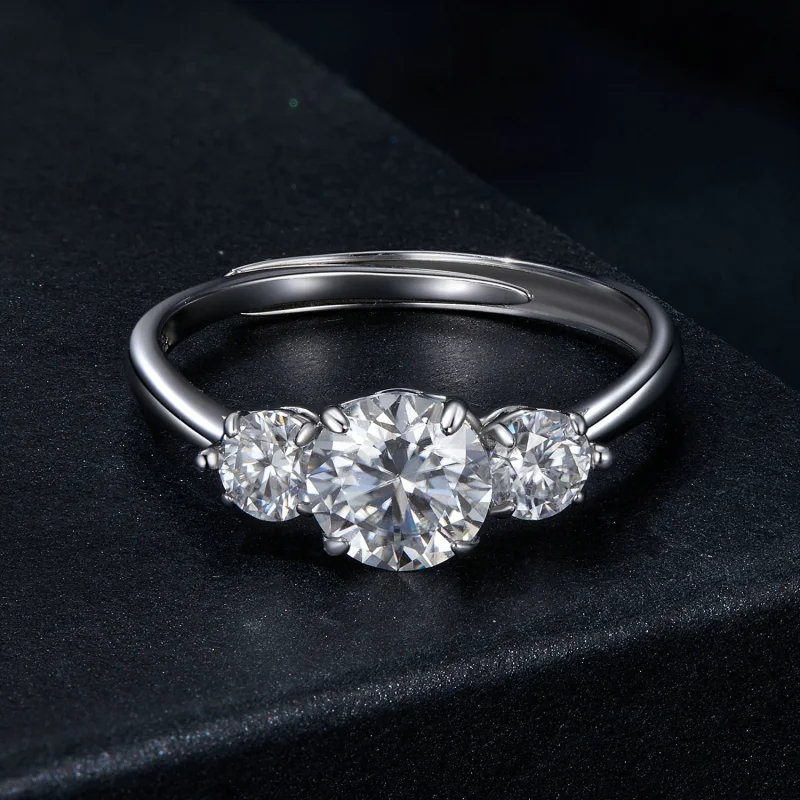 (obrázek pro) PANDORA Style Romantic 1ct Moissanite prsten (s jedním certifikátem) - MSR051-E - Zobrazit 3