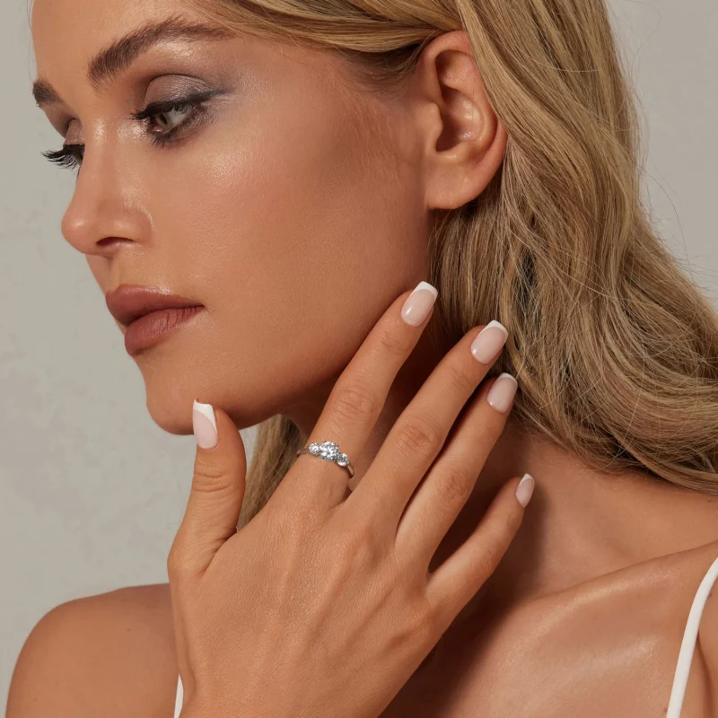 (obrázek pro) PANDORA Style Romantic 1ct Moissanite prsten (s jedním certifikátem) - MSR051-E - Zobrazit 6