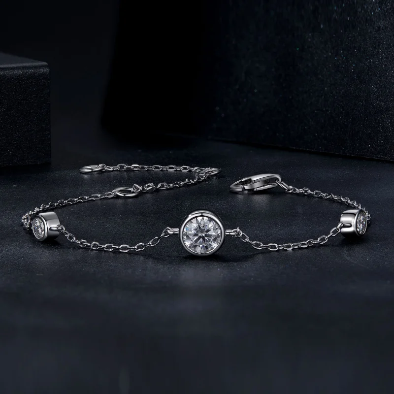 (obrázek pro) PANDORA Style Starry Moissanite náramek (s jedním certifikátem) - MSB018 - Zobrazit 3