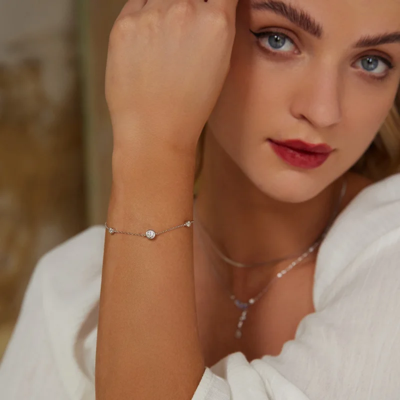 (obrázek pro) PANDORA Style Starry Moissanite náramek (s jedním certifikátem) - MSB018 - Zobrazit 6