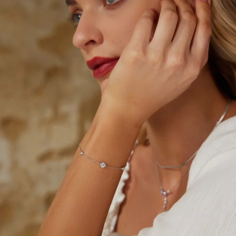 (obrázek pro) PANDORA Style Starry Moissanite náramek (s jedním certifikátem) - MSB018 - Zobrazit 7