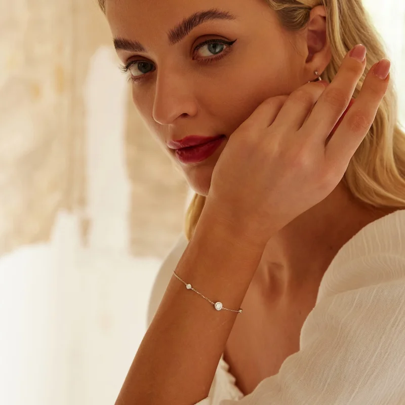 (obrázek pro) PANDORA Style Starry Moissanite náramek (s jedním certifikátem) - MSB018 - Zobrazit 8