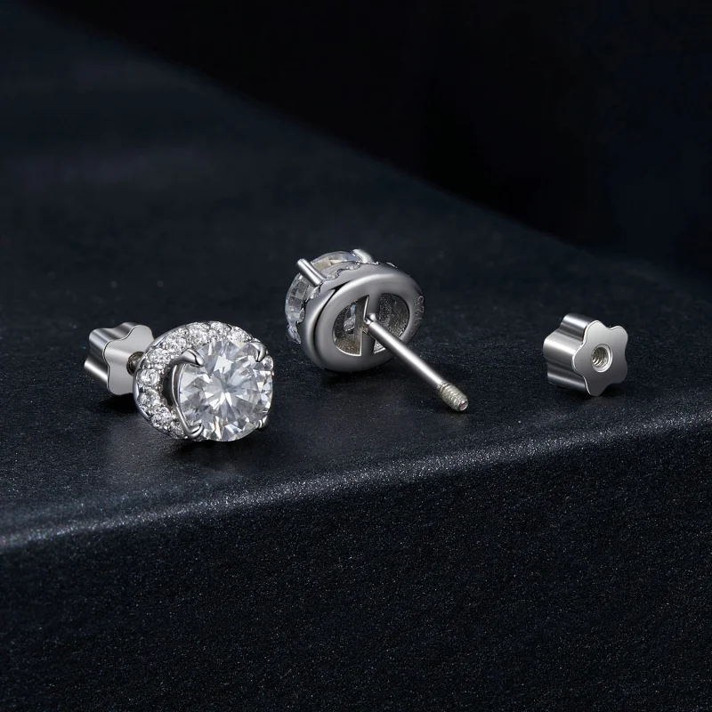 (obrázek pro) PANDORA Style Starry Moissanite náušnice 0,5ct (dva certifikáty) - MSE054 - Zobrazit 2