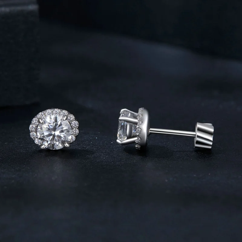 (obrázek pro) PANDORA Style Starry Moissanite náušnice 0,5ct (dva certifikáty) - MSE054 - Zobrazit 4
