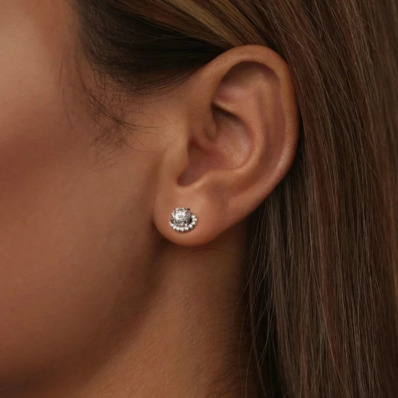 (obrázek pro) PANDORA Style Starry Moissanite náušnice 0,5ct (dva certifikáty) - MSE054 - Zobrazit 5