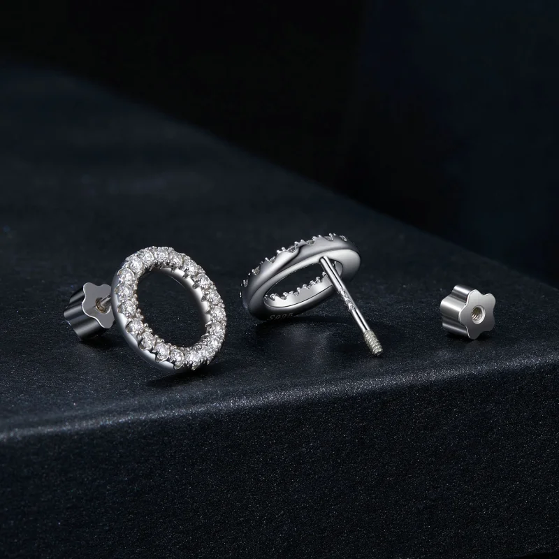 (obrázek pro) PANDORA Style Starry Night Moissanite 0,013ct náušnice (dva certifikáty) - MSE05 - Zobrazit 2