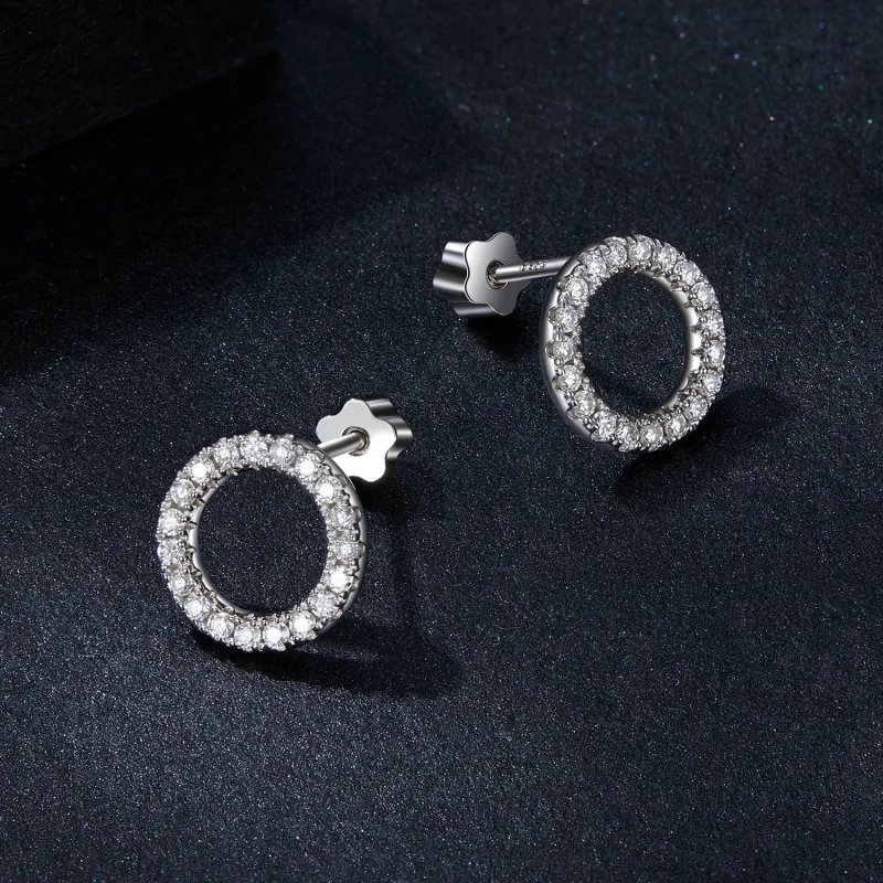 (obrázek pro) PANDORA Style Starry Night Moissanite 0,013ct náušnice (dva certifikáty) - MSE05 - Zobrazit 3