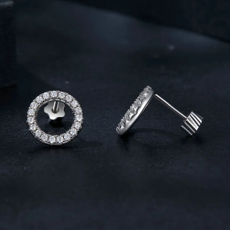(obrázek pro) PANDORA Style Starry Night Moissanite 0,013ct náušnice (dva certifikáty) - MSE05 - Zobrazit 4