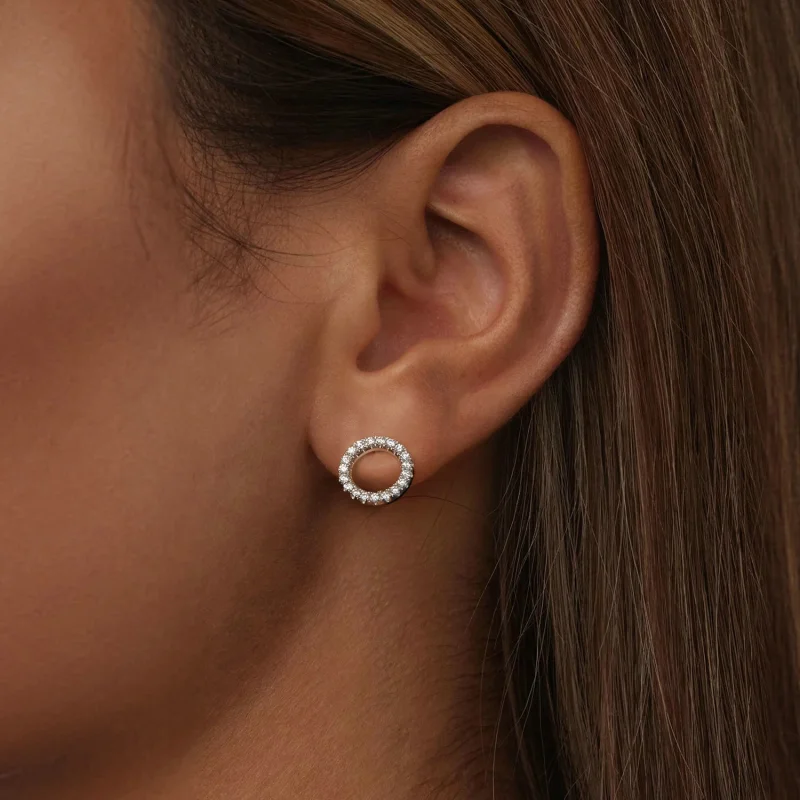 (obrázek pro) PANDORA Style Starry Night Moissanite 0,013ct náušnice (dva certifikáty) - MSE05 - Zobrazit 5