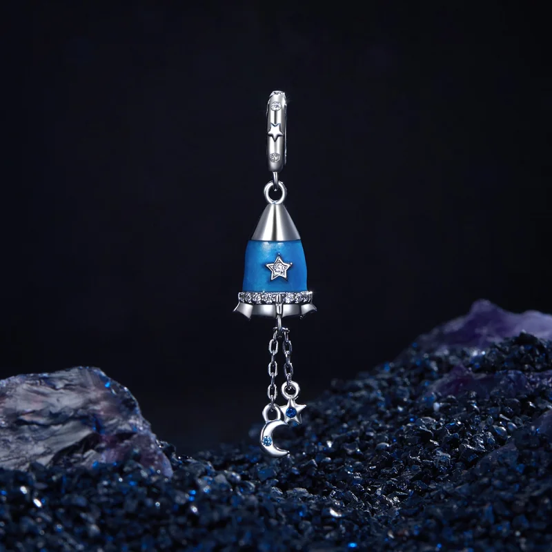 (obrázek pro) Přívěsek s raketou Star Moon ve stylu PANDORA - SCC2788 - Zobrazit 2