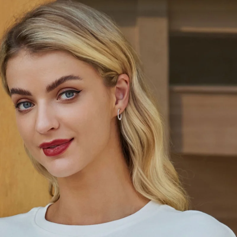 (obrázek pro) Zářící náušnice ve stylu PANDORA - BSE1023 - Zobrazit 8