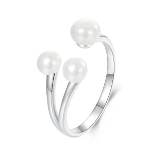 (obrázek pro) Elegantní perlový prsten ve stylu PANDORA - BSR574-E