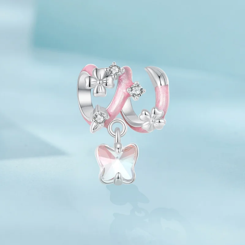 (obrázek pro) Květinové korálky Butterfly Love ve stylu PANDORA - SCC2828 - Zobrazit 2
