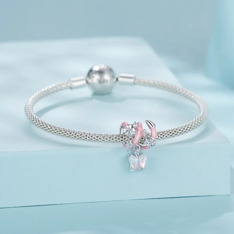 (obrázek pro) Květinové korálky Butterfly Love ve stylu PANDORA - SCC2828 - Zobrazit 4