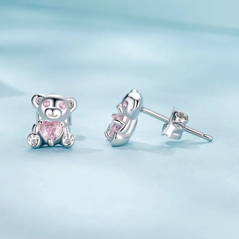 (obrázek pro) Náušnice Love Bear ve stylu PANDORA - SCE1774 - Zobrazit 4