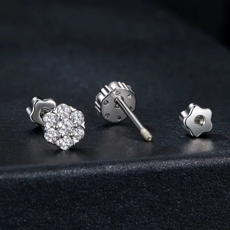 (obrázek pro) Náušnice Moissanite ve stylu PANDORA (s jedním certifikátem) - MSE059 - Zobrazit 2