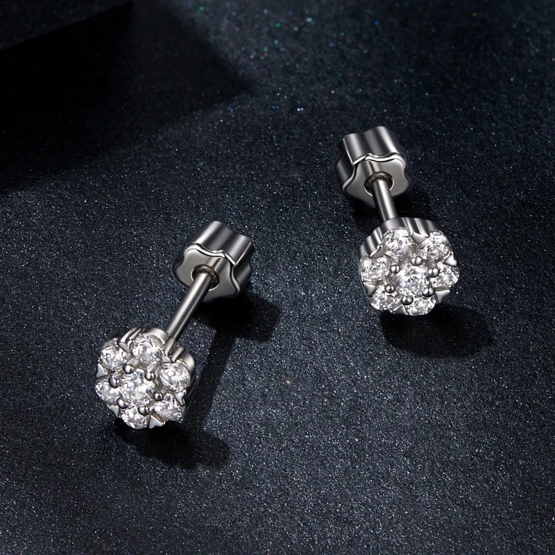(obrázek pro) Náušnice Moissanite ve stylu PANDORA (s jedním certifikátem) - MSE059 - Zobrazit 3