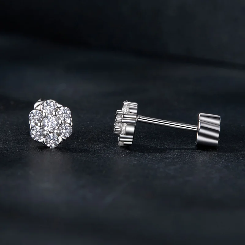 (obrázek pro) Náušnice Moissanite ve stylu PANDORA (s jedním certifikátem) - MSE059 - Zobrazit 4