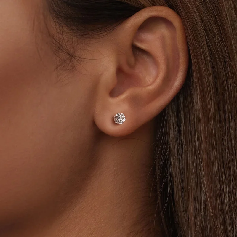 (obrázek pro) Náušnice Moissanite ve stylu PANDORA (s jedním certifikátem) - MSE059 - Zobrazit 6
