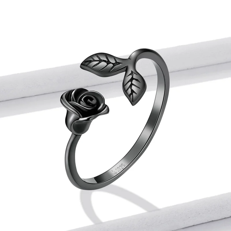 (obrázek pro) Otevřený prsten ve stylu PANDORA Black Rose - BSR239 - Zobrazit 2