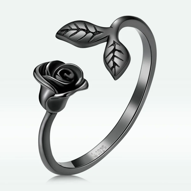 (obrázek pro) Otevřený prsten ve stylu PANDORA Black Rose - BSR239 - Zobrazit 3