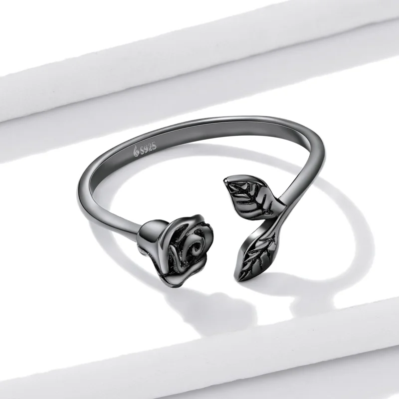 (obrázek pro) Otevřený prsten ve stylu PANDORA Black Rose - BSR239 - Zobrazit 10