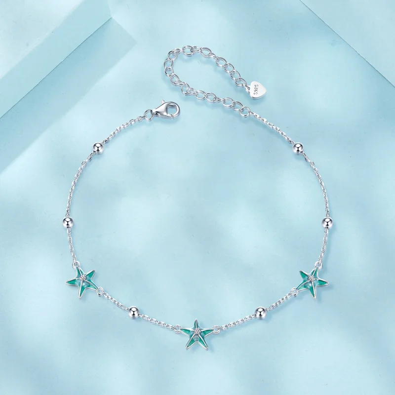 (obrázek pro) PANDORA Styl Starfish Teal Kotník - SCT026 - Zobrazit 3