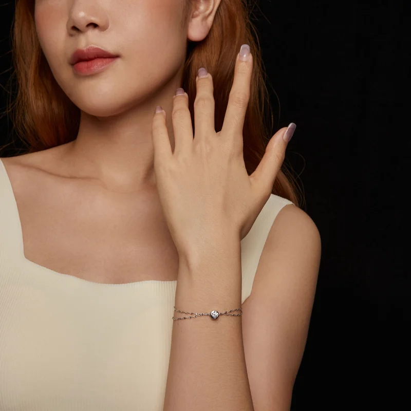 (obrázek pro) PANDORA Style 0,5ct Moissanite dvojitý náramek (s jedním certifikátem) - MSB020 - Zobrazit 6