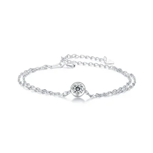 (obrázek pro) PANDORA Style 0,5ct Moissanite dvojitý náramek (s jedním certifikátem) - MSB020