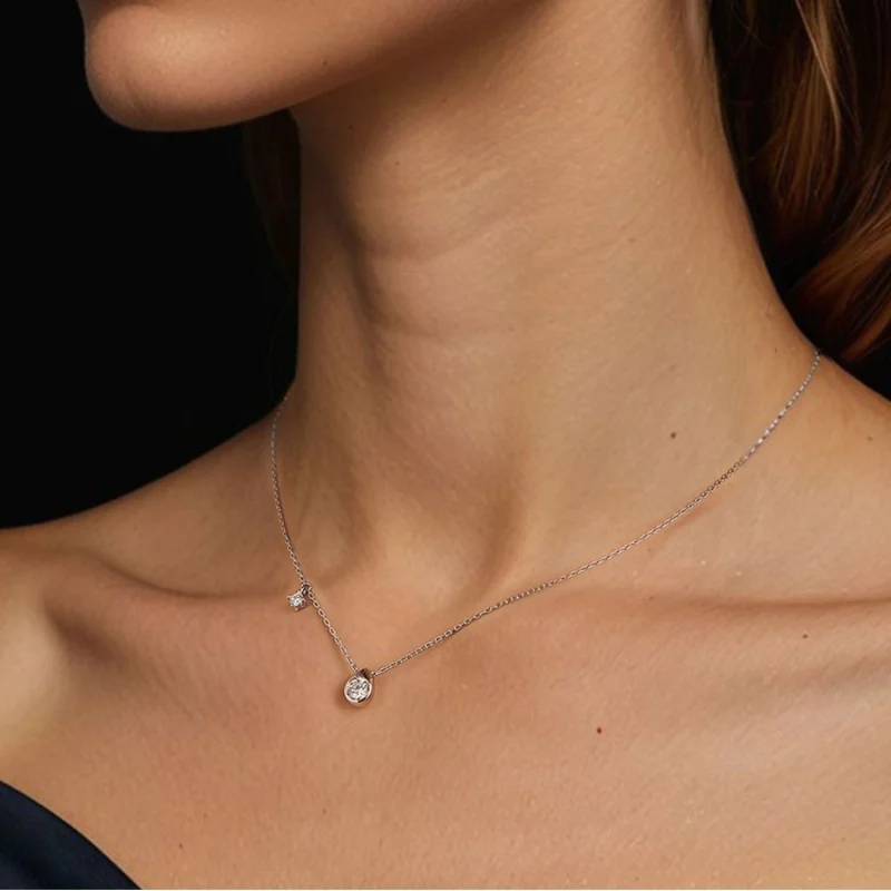 (obrázek pro) PANDORA Style 0,5ct moissanitový kapkový náhrdelník (s jedním certifikátem) - MS - Zobrazit 6