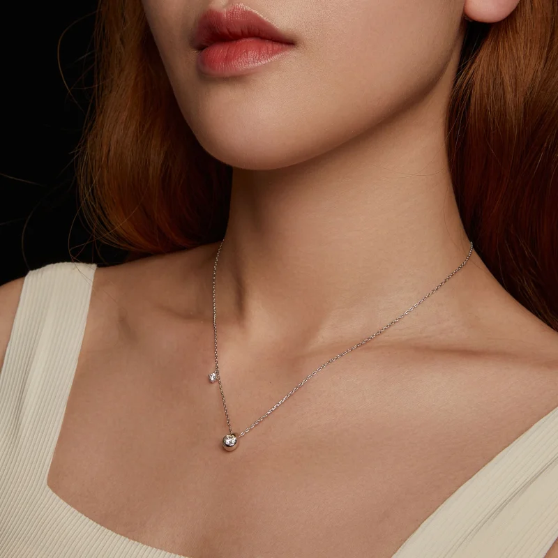 (obrázek pro) PANDORA Style 0,5ct moissanitový kapkový náhrdelník (s jedním certifikátem) - MS - Zobrazit 8