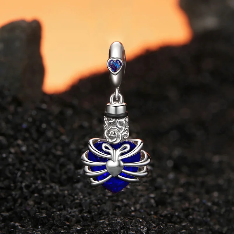 (obrázek pro) PANDORA Style Memorial Rose Heart Blue - BSC1058-BU - Zobrazit 2
