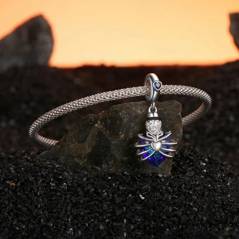 (obrázek pro) PANDORA Style Memorial Rose Heart Blue - BSC1058-BU - Zobrazit 3