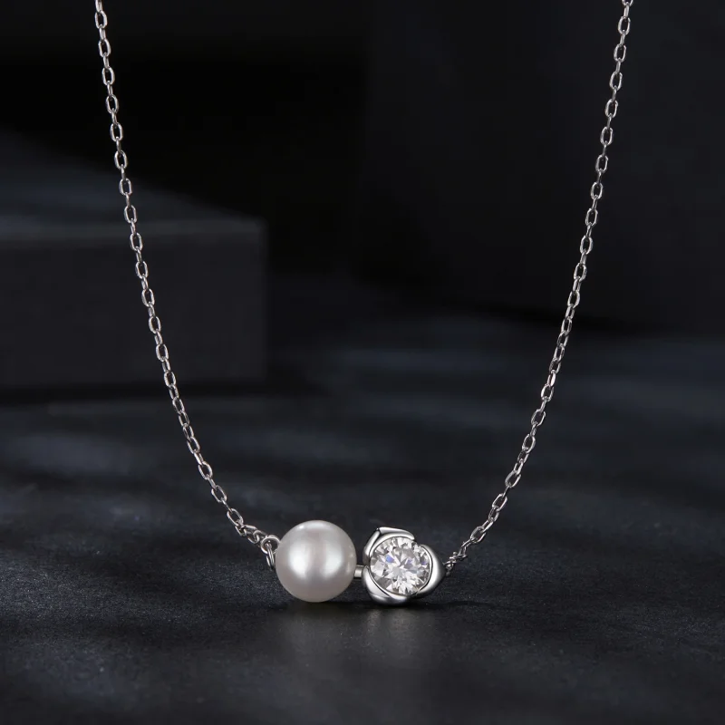 (obrázek pro) PANDORA Style Moissanite Rose náhrdelník (s jedním certifikátem) - MSN040 - Zobrazit 3
